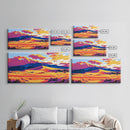 Desert, Mountains, Sunset, Framed Canvas Print, Southwest Landscape, Boho Wall Art, Earthy Tones, Vibrant Colors, Living Room Decor