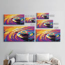 Floating Hat, Surreal Water Art, Abstract Painting, Whimsical Sunset Reflection, Framed Canvas Print, Living Room Artwork, Unique Decor