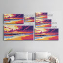Sunset Beach, Ocean Waves, Seaside Decor, Coastal Art, Canvas Print, Living Room Wall Art, Vibrant Landscape, Modern Home Decor