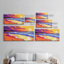 Golden Beach, Ocean Sunset, Coastal Landscape, Seashore Painting, Canvas Print, Living Room Wall Art, Summer Vibes, Serene Seascape