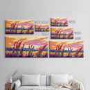 Wheat Field, Golden Sunset, Autumn Landscape, Rustic Nature Art, Framed Canvas Print, Farmhouse Decor, Warm Home Accent, Country Living