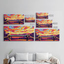 Sunset Horizon, Scenic Nature Art, Vibrant Landscape Painting, Golden Sky Decor, Framed Canvas Print, Office Wall Art, Modern Home Design