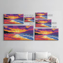Beach Sunset, Vibrant Seascape, Coastal Art, Ocean View, Framed Canvas Print, Living Room Wall Art, Tropical Decor, Gift Idea