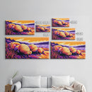 Coastal Shells, Ocean Decor, Beach Art, Vibrant Seascape, Framed Canvas Print, Nautical Home Decor, Living Room Wall Art, Gift Idea