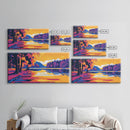 Autumn Lake, Vibrant Fall Landscape, Colorful Nature Art, Sunset Reflection, Framed Canvas Print, Living Room Wall Decor, Rustic Home Art