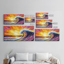 Ocean Wave, Surreal Seascape, Vibrant Water, Beach Wall Art, Framed Canvas Print, Coastal Home Decor, Living Room Art, Surfer Gift