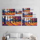 Sunset Over Water, Vibrant Landscape Art, Bold Color Sky Print, Dramatic Cloudscape Painting, Serene Home Decor, Framed Canvas Print