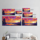 Golden Wheat Sunset, Colorful Field Art, Dramatic Nature Print, Vibrant Sky Painting, Warm Tones Wall Decor, Framed Canvas Print