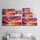 Lake Sunset Ripples, Peaceful Water Art, Colorful Nature Print, Vibrant Reflection Painting, Relaxing Home Wall Decor, Framed Canvas Print