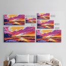Woman Swimming, Vibrant Sunset, Relaxing Beach Art, Canvas Print, Boho Coastal Decor, Summer Wall Art, Bedroom Aesthetic, Minimalist Style