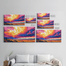River Reflection, Sunset Glow, Peaceful Nature, Canvas Print, Warm Tones, Rustic Home Decor, Serene Landscape, Office or Bedroom Wall Art