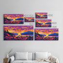 Campfire Glow, Cozy Autumn Night, Vibrant Outdoor Art, Warm Fire Scene, Framed Canvas Print, Living Room Decor, Rustic Cabin Artwork