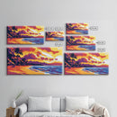 River Rapids, Mountain Stream, Autumn Scenery, Lodge Wall Art, Rustic Home Decor, Framed Canvas Print, Nature Landscape Painting