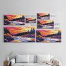 Ocean Breeze, Colorful Grass, Beach Sunrise, Coastal Wall Art, Boho Home Decor, Framed Canvas Print, Relaxing Nature Art