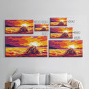 Waterfall Scene, Mountain Valley, River Landscape, Living Room Wall Art, Rustic Cabin Decor, Framed Canvas Print, Vibrant Nature Art