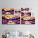 Ocean Cave, Sunset Glow, Coastal Escape, Nature Wall Art, Tropical Home Decor, Framed Canvas Print, Serene Seascape Painting