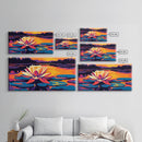 Golden Marsh, Sunset Reflection, Nature Scene, Canvas Print, Rustic Wall Art, Living Room Decor, Autumn Landscape, Bold Colors