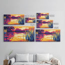 Floating Boat, River Serenity, Peaceful Landscape, Framed Canvas Print, Vibrant Water Art, Meditation Wall Decor, Tranquil Scene