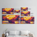 Mountain Pool, Scenic Reflection, Vibrant Landscape, Canvas Print, Nature Wall Art, Living Room Decor, Bold Colors, Travel Art