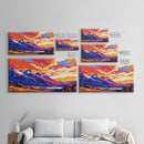 Sunset Cabin, Lakeside Home Decor, Rustic Art, Colorful Landscape, Vibrant Wall Art, Framed Canvas Print, Living Room Wall Art