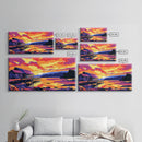 Whiskey Bottle, Bar Decor, Sunset Painting, Alcohol Art, Colorful Modern Art, Framed Canvas Print, Man Cave Wall Art, Kitchen Wall Art