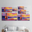 Sunset Marsh, Nature Wall Art, Tranquil Landscape, Colorful Home Decor, Serene Waters, Framed Canvas Print, Living Room Wall Art