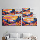 River Reflection, Tranquil Nature Art, Sunset Glow, Vibrant Water Scene, Peaceful Landscape, Framed Canvas Print, Dining Room Wall Art