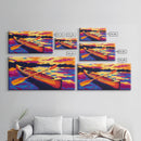 Canoe Oars, Sunset, Framed Canvas Print, Wall Art, Adventure Theme, Rustic Home, Cabin Decor, Outdoor Lovers, Nature Scene