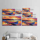 Canoe Dock, Sunset Water, Relaxing Lake View, Framed Canvas Print, Wall Art, Cabin Aesthetic, Rustic Decor, Adventure Vibes, Boho Home