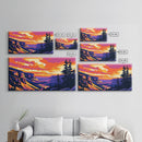 Mountain Valley, Sunset, Scenic Landscape, Framed Canvas Print, Wall Art, Rustic Home, Cabin Vibes, Nature Lovers, Fall Colors