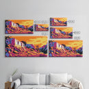 Desert House, Adobe Home, Southwest Art, Rustic Landscape, Framed Canvas Print, Western Wall Decor, Fall Aesthetic, Boho Art