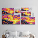 Lighthouse, Coastal Sunset, Ocean View, Nautical Wall Art, Framed Canvas Print, Beach House Decor, Seaside Painting, Vibrant Art