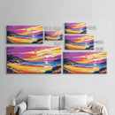 Golden Beach, Ocean Horizon, Tropical Artwork, Framed Canvas Print, Beach House Wall Art, Relaxing Landscape, Vibrant Decor
