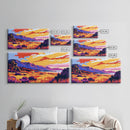Mountain Meadow, Colorful Nature Art, Vibrant Landscape Print, Sunset Field Scene, Canvas Print, Bedroom Wall Art, Cozy Home Decor