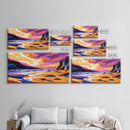 River Valley, Sunset Scene, Majestic Cliffs, Nature Wall Art, Framed Canvas Print, Rustic Home Decor, Western Landscape, Fall Colors