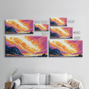 Sunset Cliffs, Ocean Wall Art, Vibrant Seascape, Framed Canvas Print, Coastal Home Decor, Beach House Art, Colorful Landscape