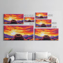 Bird Nest, Vibrant Sky Art, Nature Landscape, Sunset Glow, Warm Home Decor, Framed Canvas Print, Rustic Wall Art, Living Room Accent