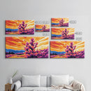 Golden Tree, Sunset Sky, Wild Nature, Framed Canvas Print, Rustic Wall Art, Boho Home Decor, Nature Landscape, Autumn Aesthetic