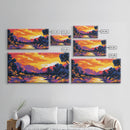 Sunset Reflection, Peaceful River, Mountain Landscape, Framed Canvas Print, Nature Home Decor, Office Artwork, Fall Aesthetic
