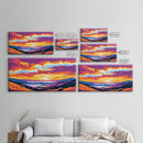 Sunset Valley, Rolling Hills, Canvas Print, Boho Wall Art, Living Room Decor, Nature Scene, Vibrant Earth Tones, Rustic Style