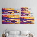 Driftwood Lake Sunset, Framed Canvas Print, Serene Nature Art, Vibrant Landscape, Rustic Cabin Decor, Bedroom Wall Art