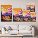 Mountain River, Sunset, Canvas Print, Autumn Forest Art, Nature Landscape, Rustic Cabin Wall Art, Wilderness Painting, Boho Decor
