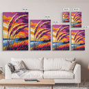 Sunset Field, Tall Grass, Vibrant Sky, Bold Colors, Framed Canvas Print, Modern Farmhouse Art, Living Room Wall Art, Autumn Landscape