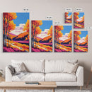 Autumn Forest View, Framed Canvas Print, Vibrant Fall Landscape, Cozy Nature Art, Warm Tones, Rustic Home Decor, Living Room Artwork