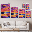 Sunset Reflection, Vibrant Nature Art, Autumn Landscape, Scenic Wall Decor, Framed Canvas Print, Living Room Wall Art, Boho Art