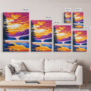 Mountain Lake, Sunset View, Serene Landscape, Canvas Print, Peaceful Wall Art, Nature Painting, Living Room Decor, Wilderness Escape