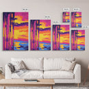 Sunset Reflections, Framed Canvas Print, Abstract Nature Art, Colorful Lake Scene, Modern Home Decor, Peaceful Wall Accent, Living Room Art