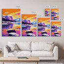 Mountain Lake, Sunset Reflection, Nature Landscape, Vibrant Colors, Adventure Wall Art, Home Decor, Bedroom, Canvas Print, Scenic View