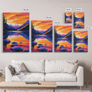 Tranquil Lake, Sunset Glow, Nature Reflection, Peaceful Art, Relaxing Home Decor, Bedroom, Cabin Theme, Canvas Print, Serene Colors