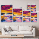 Serene Sunset, Tranquil Water, Vibrant Sky, Nature Wall Art, Canvas Print, Peaceful Lake, Bedroom Decor, Abstract Landscape